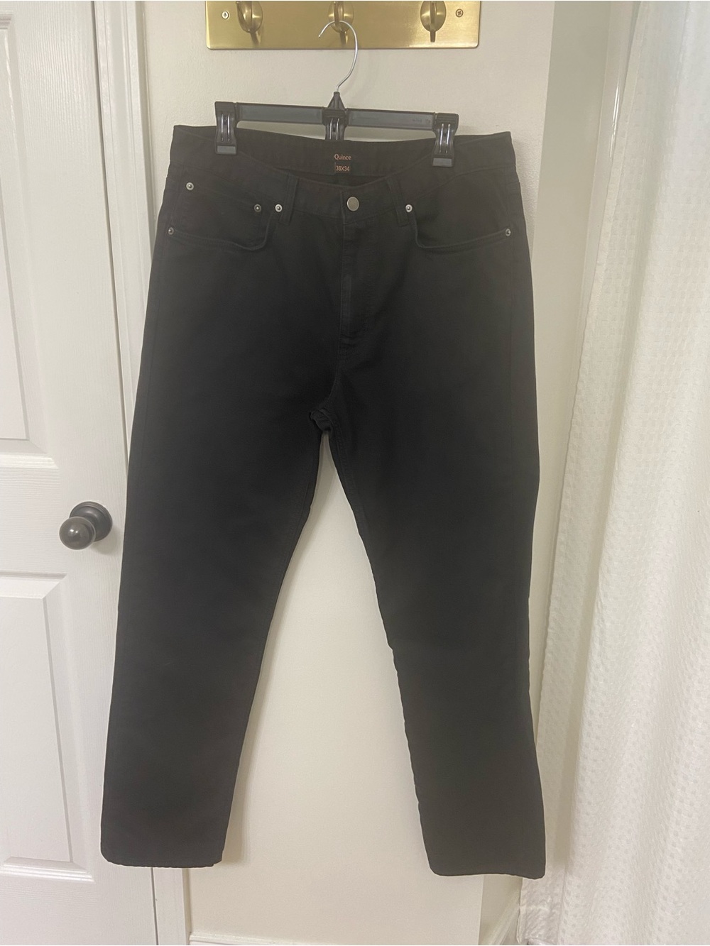 Quince Black Straight-Leg Jeans for Men